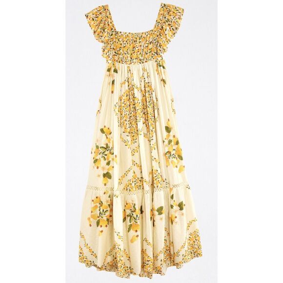 Farm Rio Off- White Cashew Crossed Back Maxi Dress SZ S